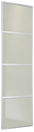 Silver Frame Soft White Laquered Glass with Strips 610mm