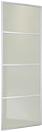 Silver Frame Soft White Laquered Glass with Strips 762mm