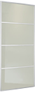 Silver Frame Soft White Laquered Glass with Strips 914mm