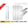 3 SILVER Mirror Sliding Wardrobe Doors & Interior 2.24m