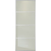 Silver Frame Soft White Laquered Glass 914mm Sliding Wardrobe Door Silver Frame Soft White Laquered Glass 914mm Sliding Wardrobe Door