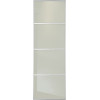 Silver Frame Soft White Laquered Glass 762mm Sliding Wardrobe Door Silver Frame Soft White Laquered Glass 762mm Sliding Wardrobe Door