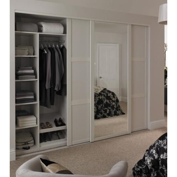 Purchase Shaker White 3 Panel 610mm Standard Sliding Wardrobe Door from ...