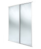 2 x 'Value' WHITE Framed MIRROR Doors & Track (3 Size options)