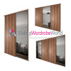 WALNUT & MIRROR 'Stanley Design' Sliding Door Kits (6 Size Options)