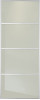 Silver Frame Soft White Laquered Glass 914mm Stanley Design Sliding Wardrobe Door (no tracks)