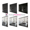 BLACK Frame - Black Glass & Mirror CLASSIC Sliding Door Kits (All Sizes)