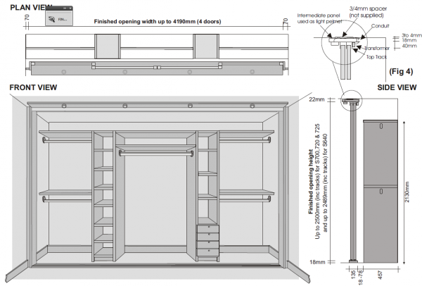 Tradtional MFC Wardrobe Interior Technical Specifications | Sliding ...