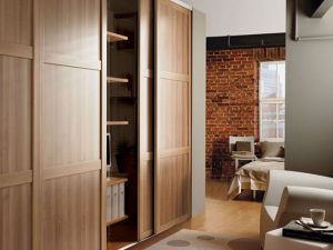 Walnut Shaker Sliding Wardrobe Doors