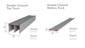 Contour track dimensions for sliding wardrobe doors