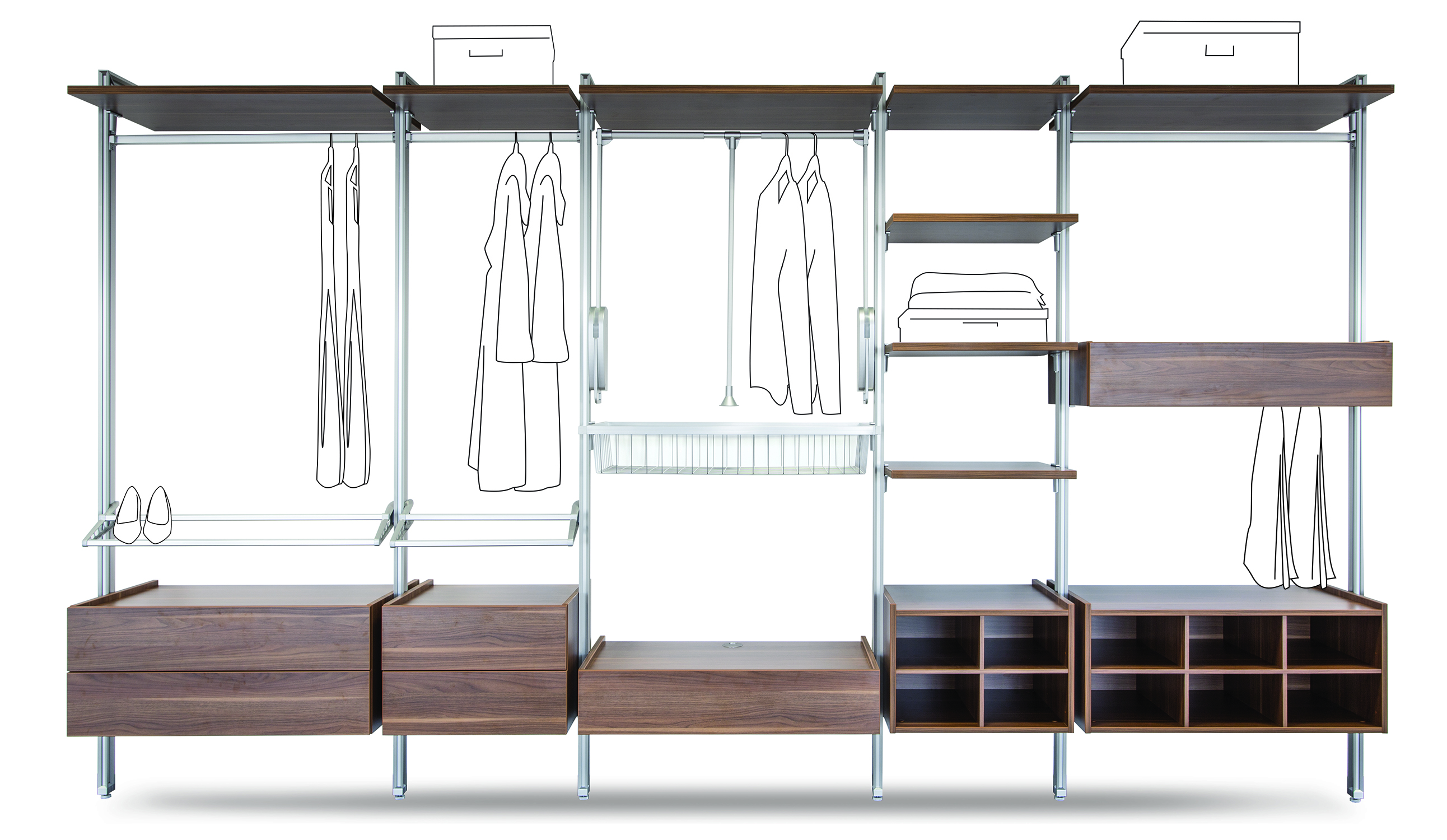 Sliding Wardrobe Interiors Kits Economy Designer