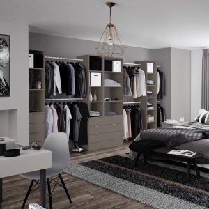 Premium Wardrobe Interior Tower Unit Stone Grey