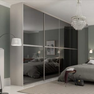 Minimalist Mirror Sliding Door - Sliding Wardrobe World