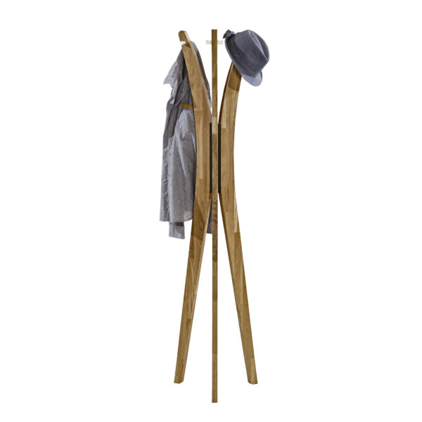 The FEEL coat rack in solid oak is the perfect place to hang your dressing gown or clothes