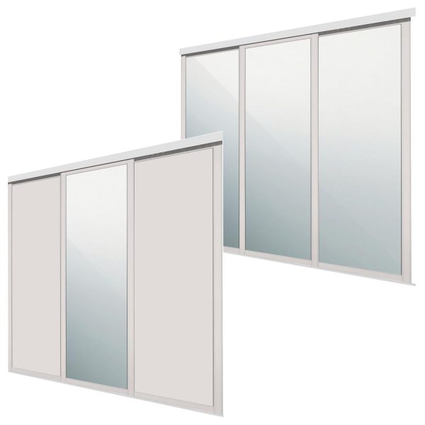 3 x Shaker CASHMERE sliding Wardrobe Doors (3 sizes - 2 Designs)