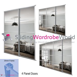 Heritage Silver Framed 4 Panel Mirror Master