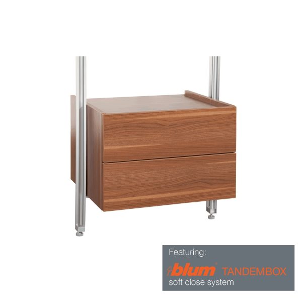 Relax Walnut 550mm double drawer box