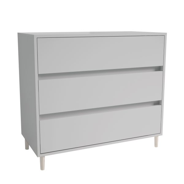 SpacePro Freestanding 3 Drawer Chest DOVE GREY