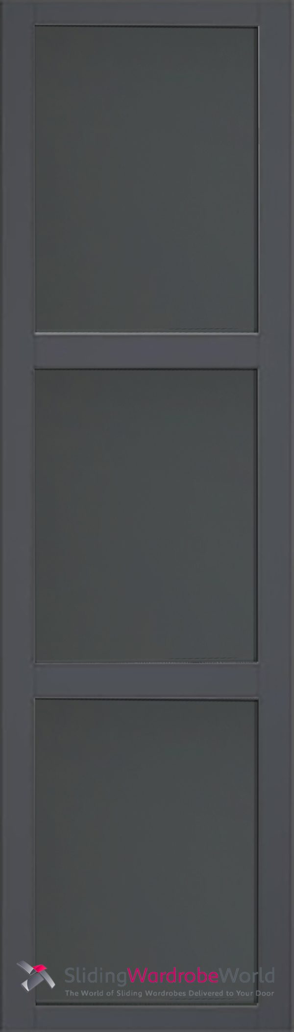 Shaker Graphite 3 Panel 610mm sliding wardrobe door