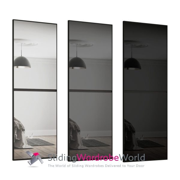 SpacePro Black Minimalist Sliding Wardrobe Doors