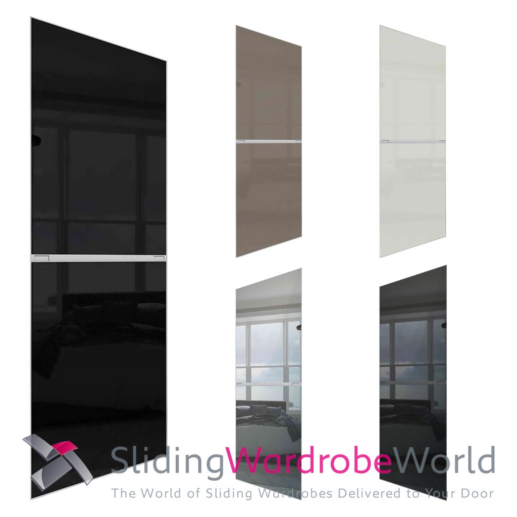 SpacePro Minimalist Silver Framed Sliding Wardrobe Doors (FREE Track