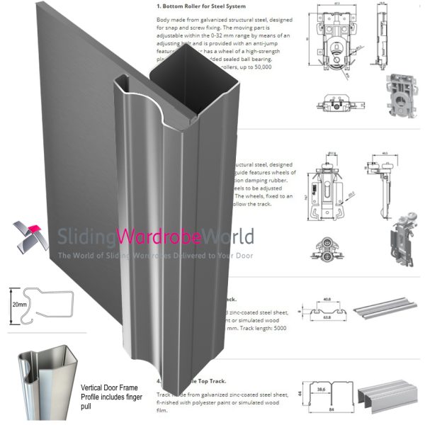 S400 Sliding Wardrobe Doors Technical Drawing