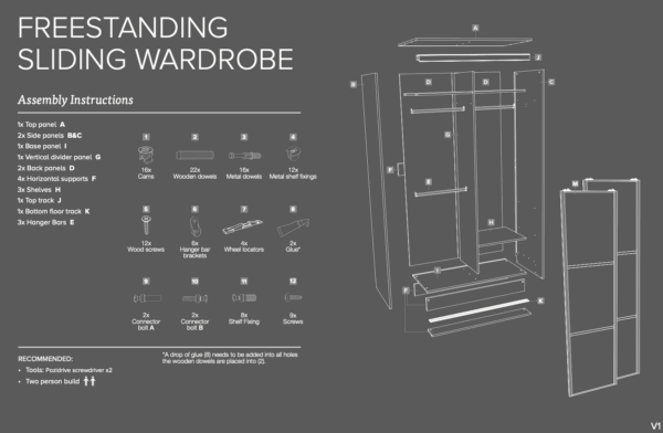 SpacePro Cashmere Complete Sliding Wardrobe - INstruction