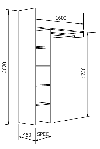 EGGER Economy Interior Tower and Shelf Kit Single Hanging - Image 3